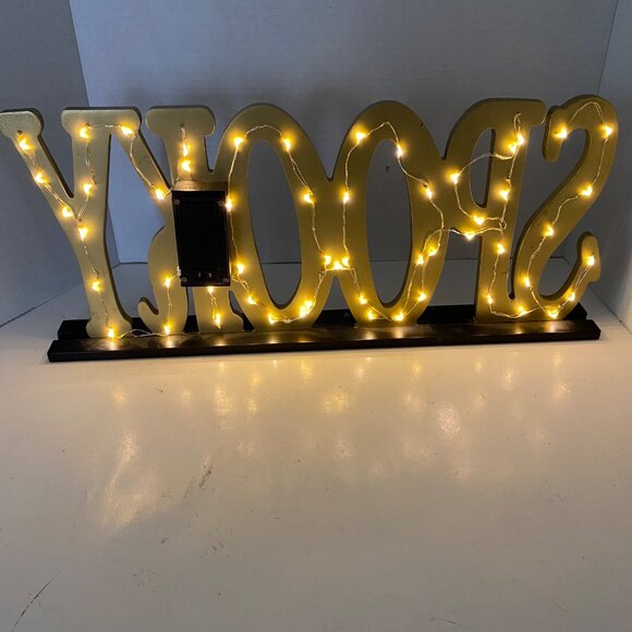 Spooky resin sign table art decoration Halloween party lights up letters - Picture 5 of 6